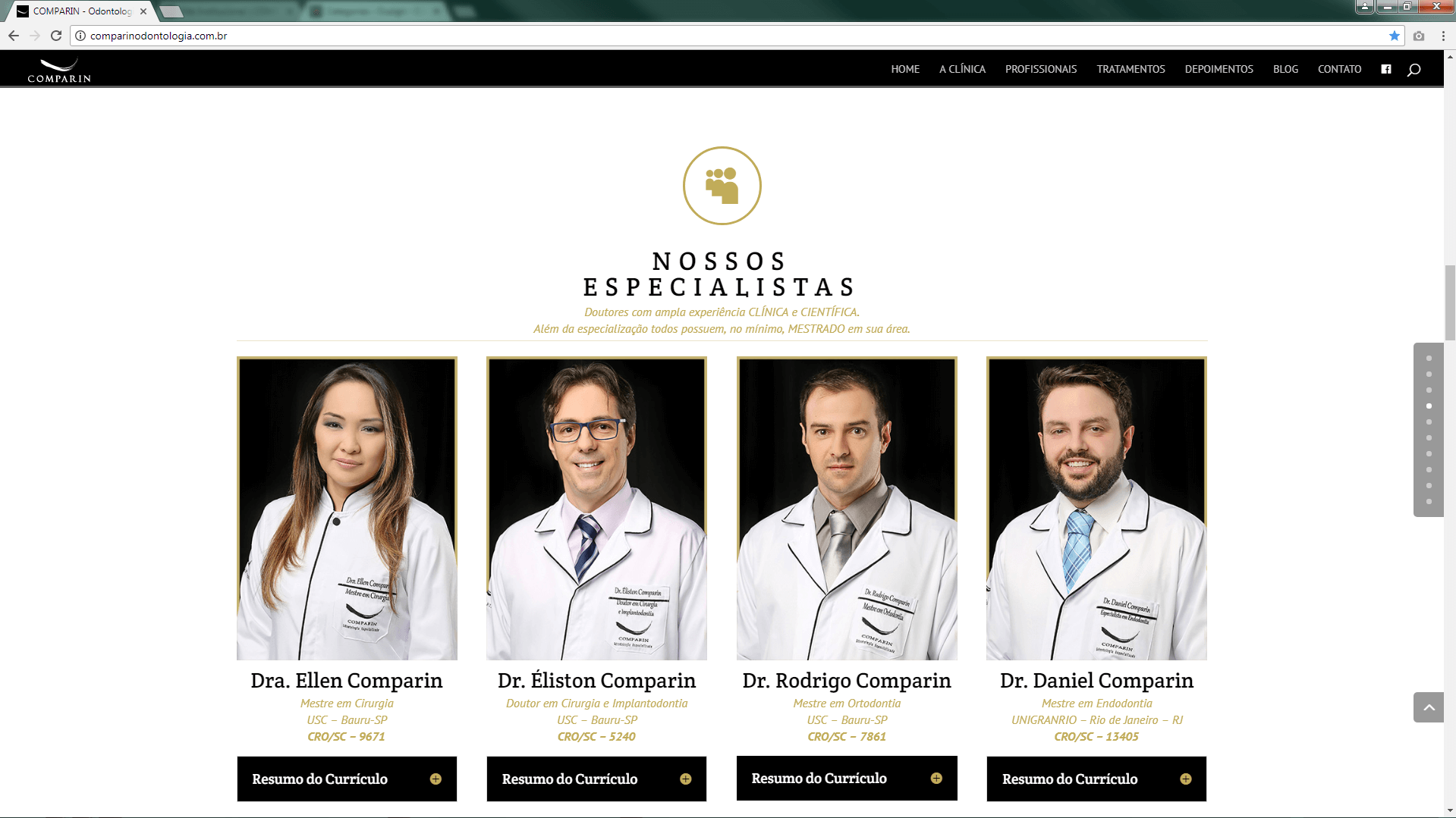 Site Institucional, COMPARIN – Odontologia Especializada, Ouzign – DESIGN, CONSULTORIA
